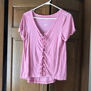 AEO Soft & Sexy Lace-up Tee